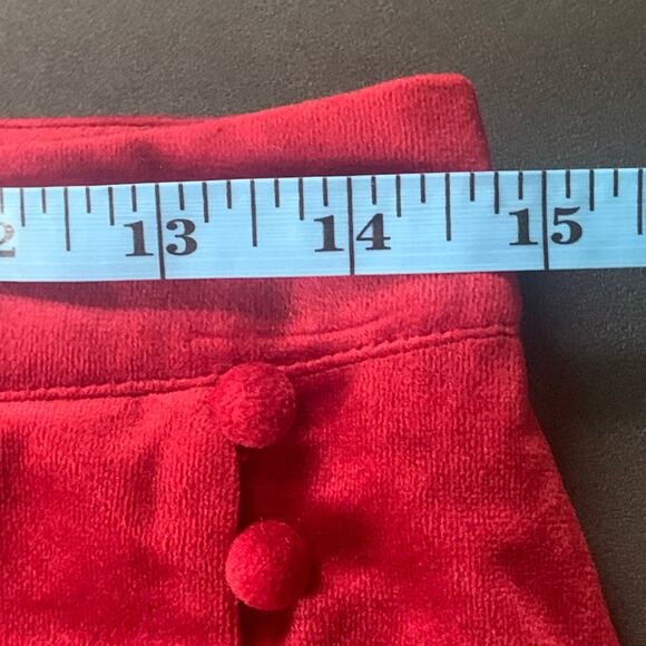 LoveRiche Burgundy Faux Wrap Velvet Mini Skirt Size Medium - Picture 7 of 8